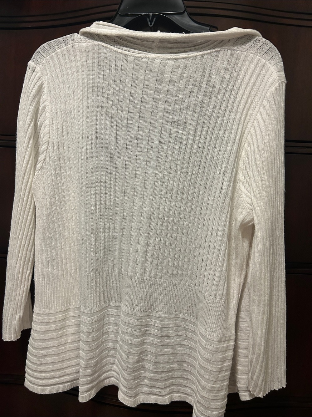 Apt. 9 White Open-Front Ribbed Cardigan - Picture 4 of 4